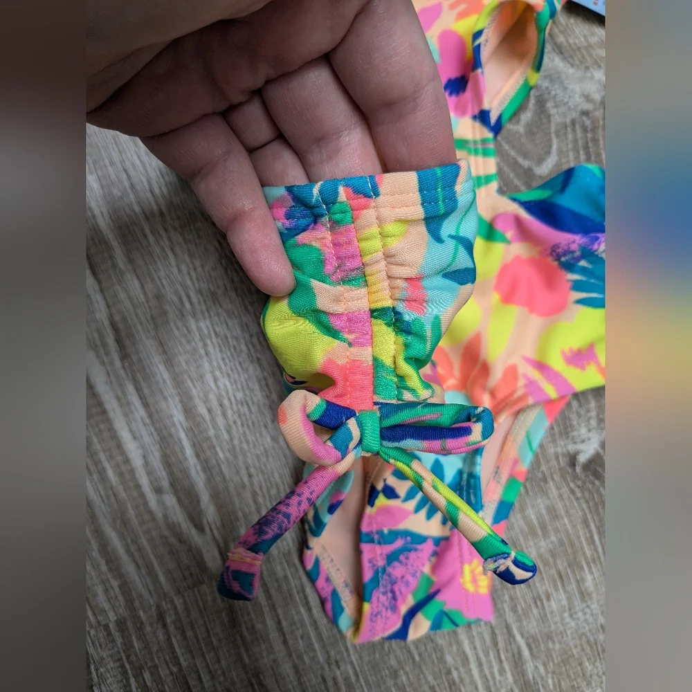 NWT Cat & Jack Tropical Floral Cut Out One Piece Swimsuit Size 12 Months